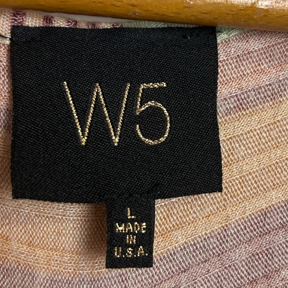 W5 Tank Top Blouse M Striped Multicolor Sleeveless Boho Stretch Button Down Chic - Picture 5 of 12